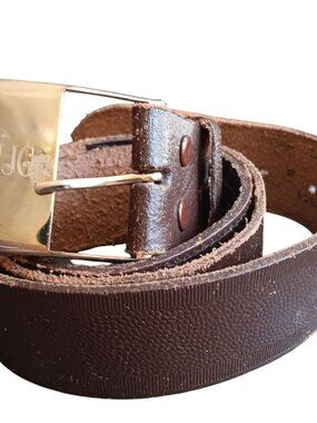 Vintage Money Belt 36 37 38 1970s Hong Kong Monogram Engraved Buckle MCM L